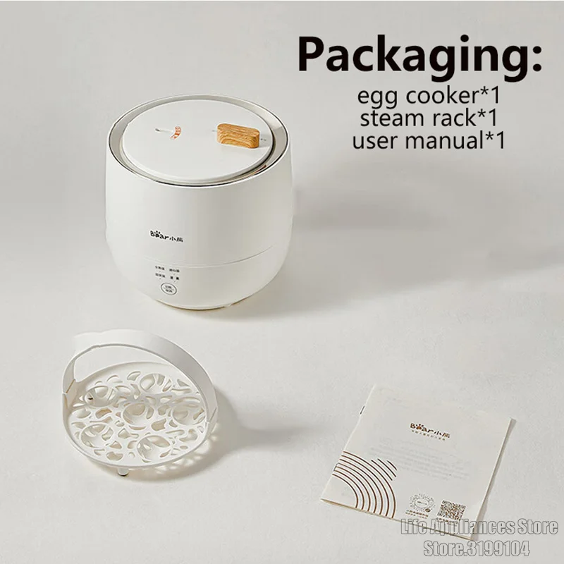 Bear Electric Egg Cooker 220V Egg Custard Stainless Steel Steamer 4 Working Modes For Home Kitchen Dormitory ZDQ-B06R2