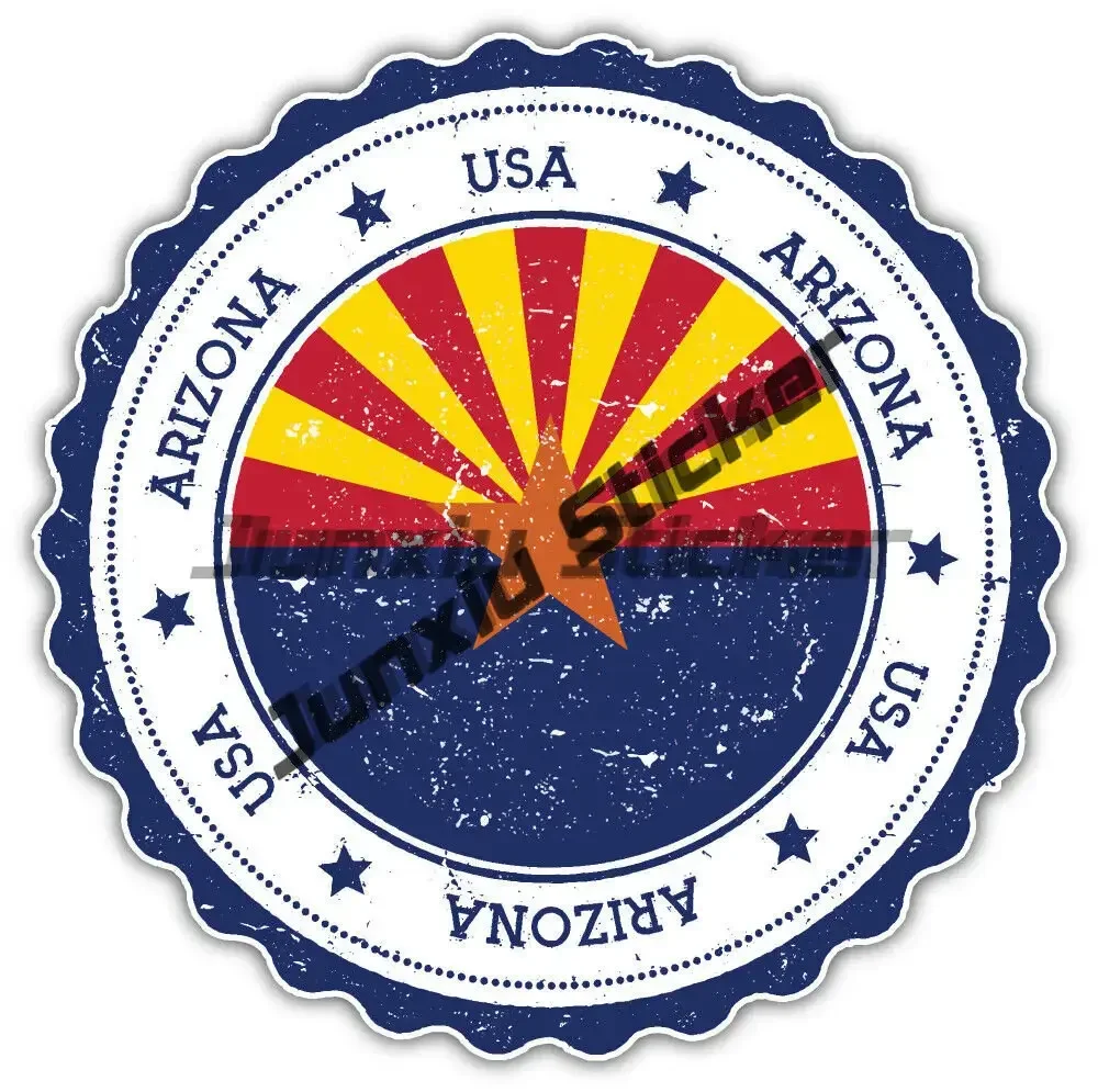 معطف الأسلحة من أريزونا أمريكا ملصقات AZ Lake Havasu Goodyear تشاندلر البيضاوي مقاوم للماء الفينيل التفاف ملصق مائي الملحقات