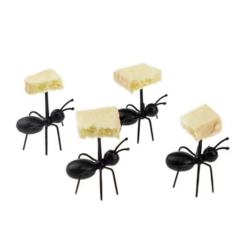 12Pcs Ant Toothpicks Fruit Dessert Fork Reusable Ant Food Pick Animal Appetizer Forks For Snack Cake Dessert