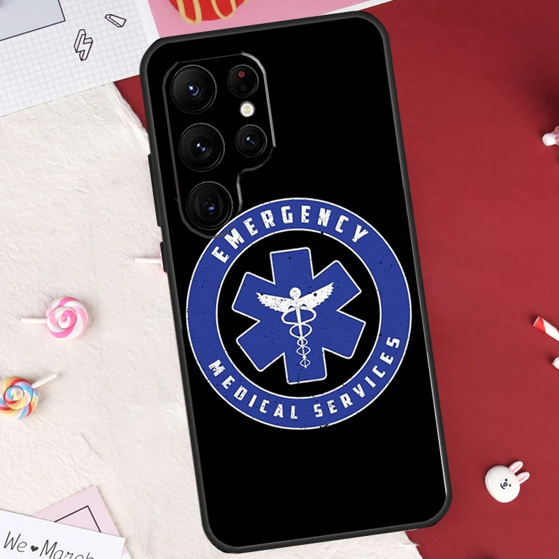 Emergency Medical Star of Life Case For Samsung Galaxy S23 Ultra S22 S21 S20 FE S10 S9 S8 Note 10 Plus Note20 Ultra Cover