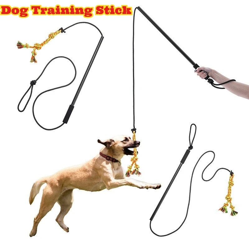 

Adjustable Telescopic Dog Training Stick Flirt Pole Pets Outdoor Walking Interactive Play Durable Retractable Teaser Rod Chew
