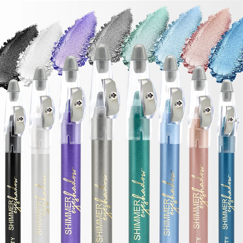 8 color pearl eyeshadow pencil, self-sharpening pencil eyeliner, undercover pencil, does not smudge, waterproof and long-lasting