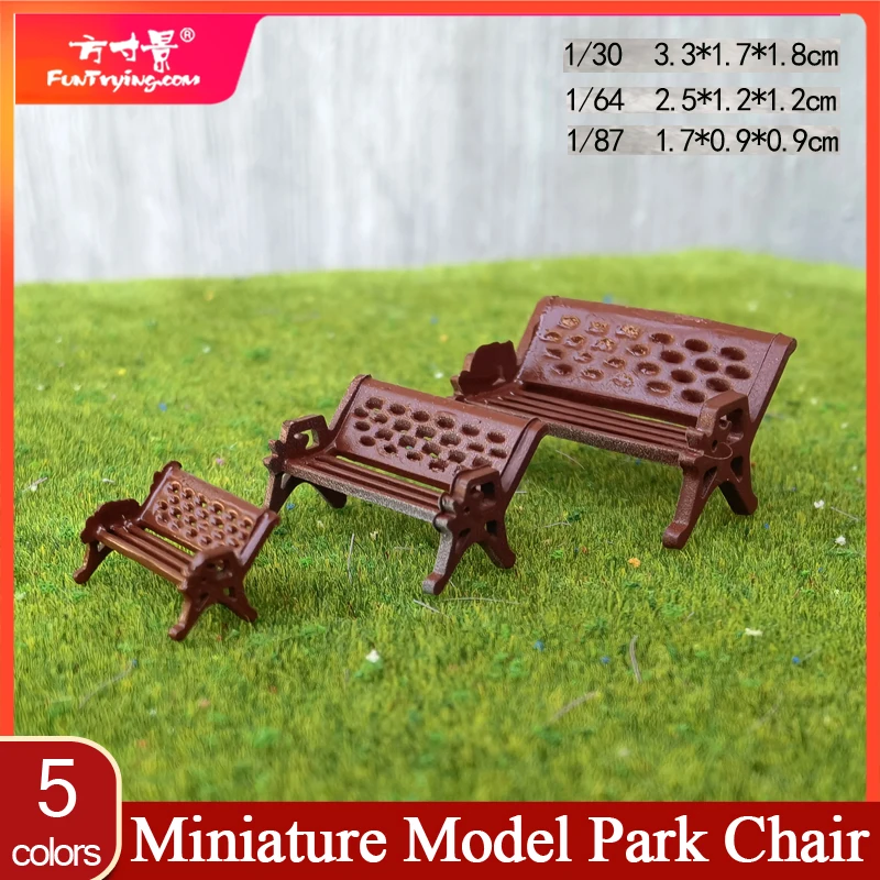 4pcs 1/30/64/87 Model Park Bench Model Miniature Parks Chair stool Home Crafts Gardens Ornament/Train/Railway/Railroad Layout