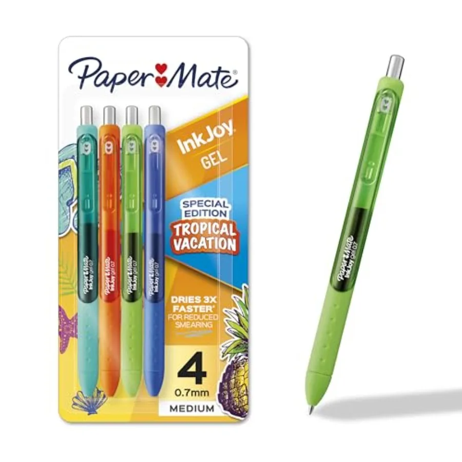 

InkJoy Gel Pens, Tropical Vacation Colors, Medium Point 0.7mm,Retractable, 4 Count