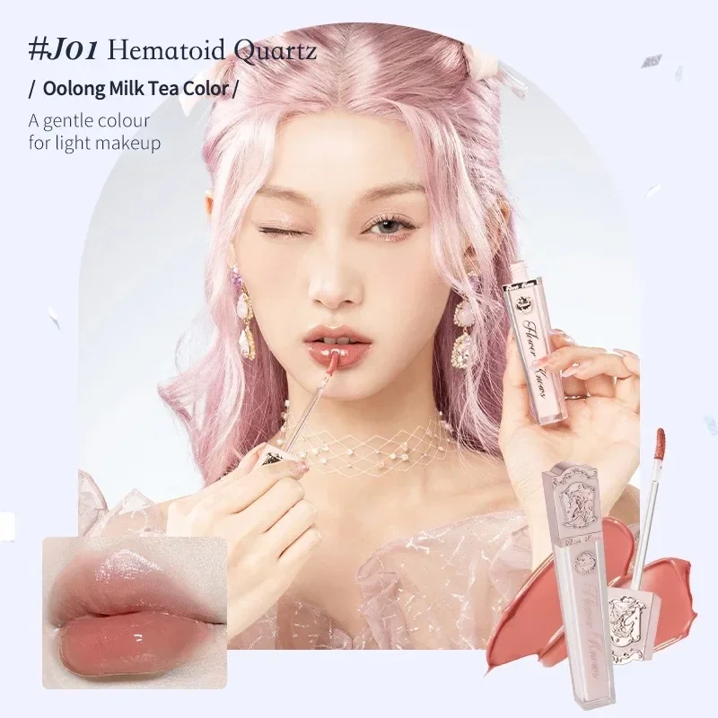 Flower Know Unicorn Crystal Lip Glaze Mirror Moisture ลิปสติกเกาหลี Lip Balm Clear Lipgloss สําหรับ Dark Lips แต่งหน้า