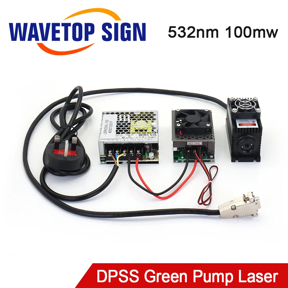 

Лазер WaveTopSign 532 нм 100 мВт, зеленый, с диодным источником (DPSS), аналоговая и TTL-модуляция 0~30 кГц для лазерной маркировки