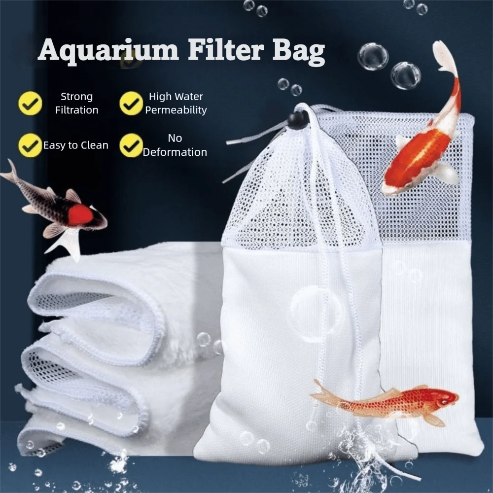 Reusable Anti-over Flow Bags Anti-overflow Washable Aquarium Filter Wash Filter Magical Bag High Density Thickening view 3