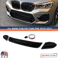 For 19-21 BMW X3M X4M Competition F97 F98 Gloss Black Front Bumper Lip Splitter