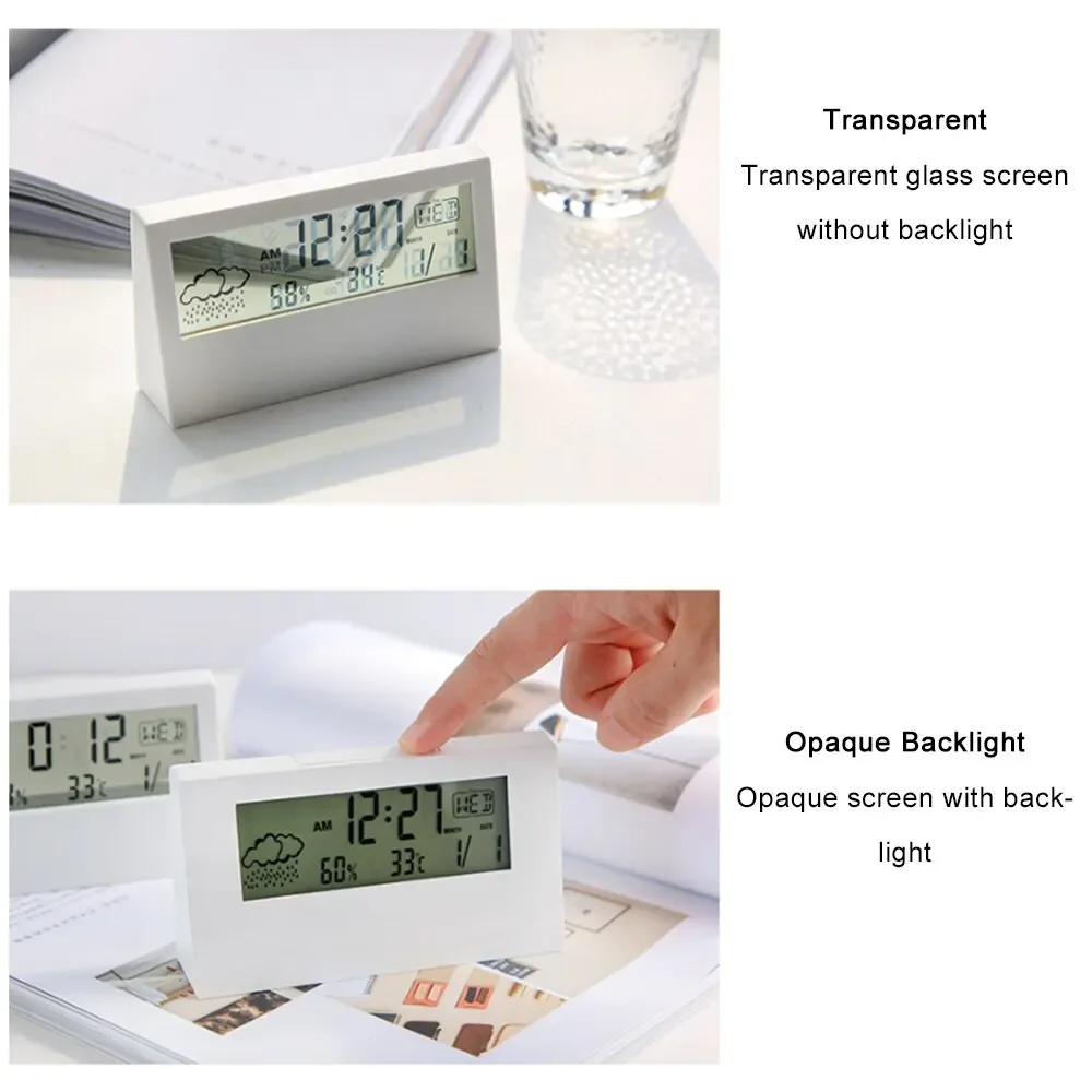 Youpin Xiaomi Thermo-Hygrometer Clock Creative Weather Display Electronic Alarm CLock Desktop Table Decor Living Room Bedroom