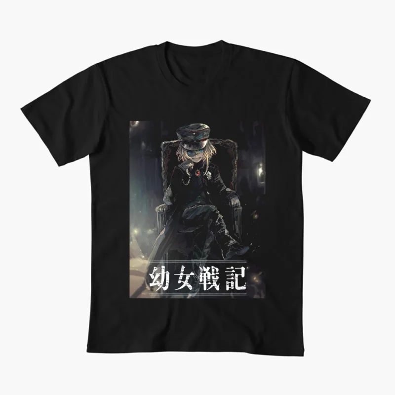 

0429 Saga Of Tanya The Evil Tanya Degurechaff Anime Gift t shirt Youjo Senki Manga tee Short-sleeve Y2K Clothes All size Tops