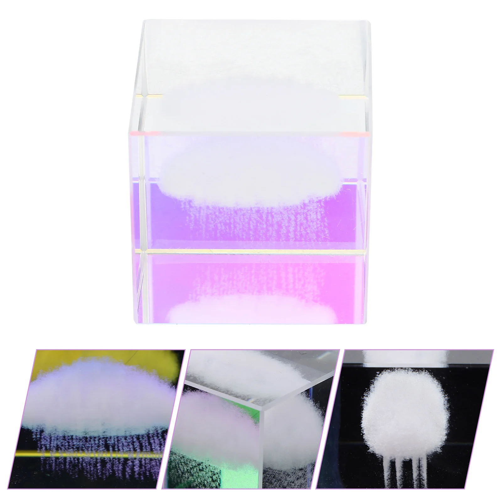 

Rain Cloud Paperweight Crystal Cube Transparent Clear Cubic Crystal Desktop Ornament Decorative Home Office Desktop Decor Gift