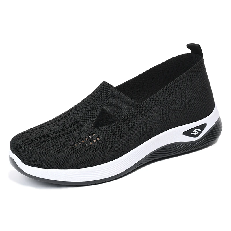 

Women's New Summer Shoes Mesh Breathable Sneakers Light Slip on Flat Platform Casual Shoes Ladies Anti-slip Walking Woven Shoes