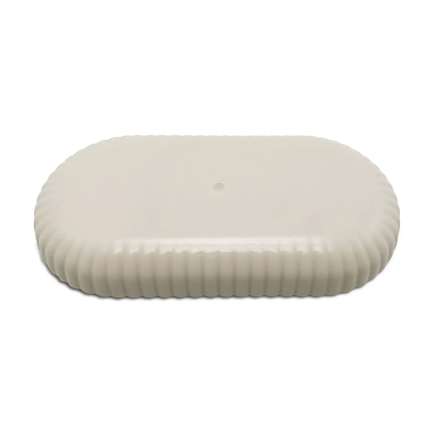 Rubberized Plastic Ribbed Accessory Tray, Beige