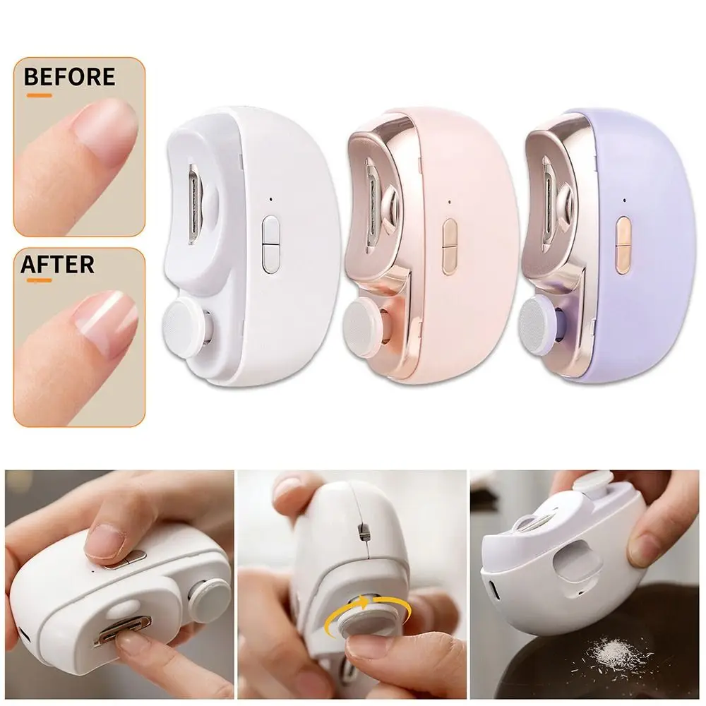 Coupe-ongles électrique 2 en 1, outil de soins de manucure, anti-éclaboussures, automatique, Rechargeable
