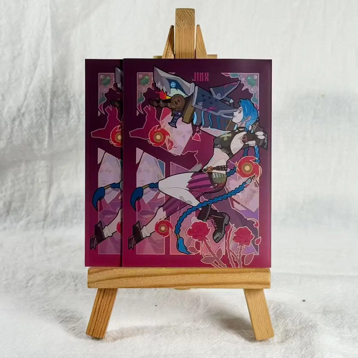 66X92mm 리그 오브 레전드 TCG 카드 슬리브 - 케이산 아케인 배틀 카드 보호 슬리브