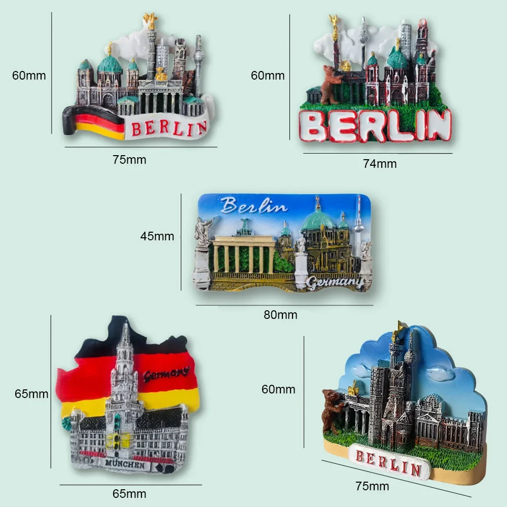 مغناطيس الثلاجة ملصق مائي ألمانيا برلين ميونيخ ألمانيا السياحة هدية تذكارية لتقوم بها بنفسك الثلاجة ملصقات ثلاثية الأبعاد المغناطيسي ديكور المنزل #6