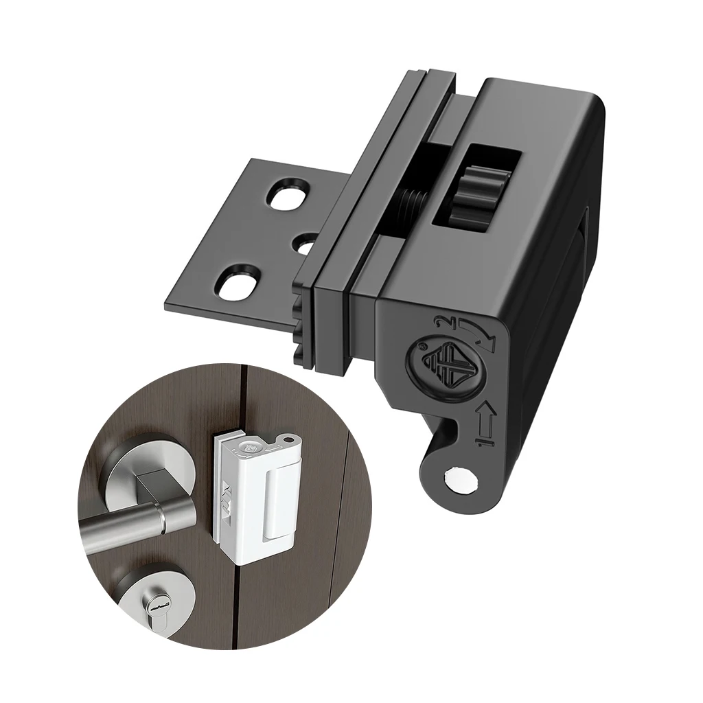 Punch Free Adjustable Door Reinforcement Stopper Lock Anti-Theft Door Stop Latch Privacy Security Door Buckle for Bedroom Hotel
