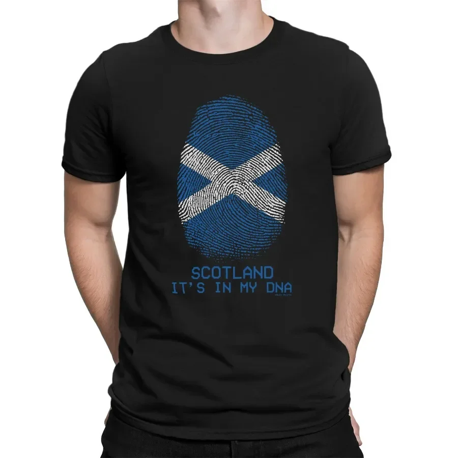 Scottish DNA Fingerprint Flag Scotland Football T-Shirt. Summer Cotton Short Sleeve O-Neck Mens T Shirt New S-3XL