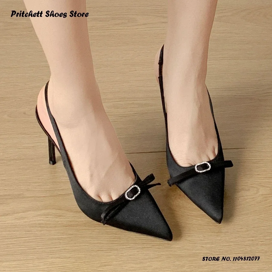 

Женские туфли-лодочки с открытой пяткой и кристаллами-бабочками, весна-лето, офисные туфли без шнуровки на мелком каблуке, пикантные туфли на тонком каблуке с острым носком, туфли на шпильке