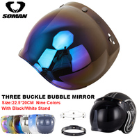 Open Face Helmet Visor Retro Motorcycle Helmet Bubble Visor High Stength Pc Lens  Motorcycle Helmets Glasses Casco Wind Shield