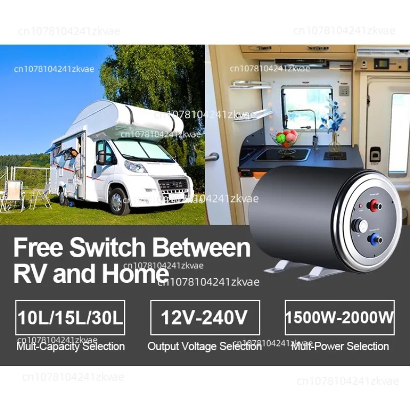 Calentador de agua caliente eléctrico 12V 200w Camping vehículo almacenamiento de energía calentador de agua Rv Camping ducha Rv caldera para autocaravana