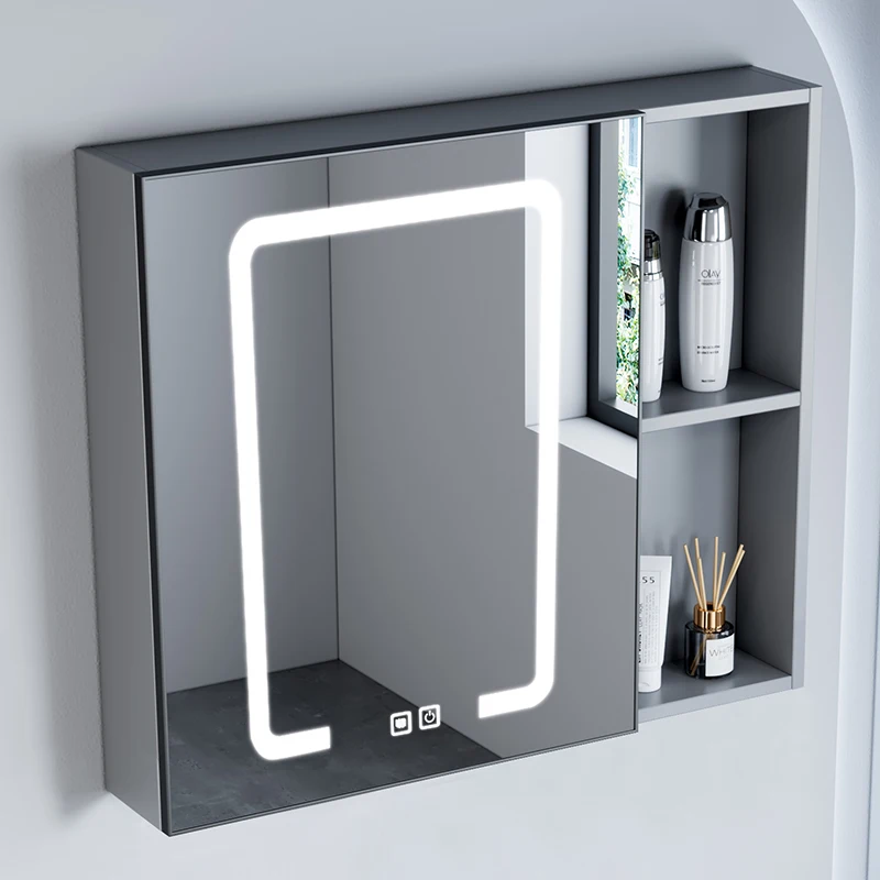 

Nordic Aluminium Alloy Bathroom Cabinets European Style Luxury Storage Vanity Mirror Cabinets Design Furniture Arredo Bagno FYBC