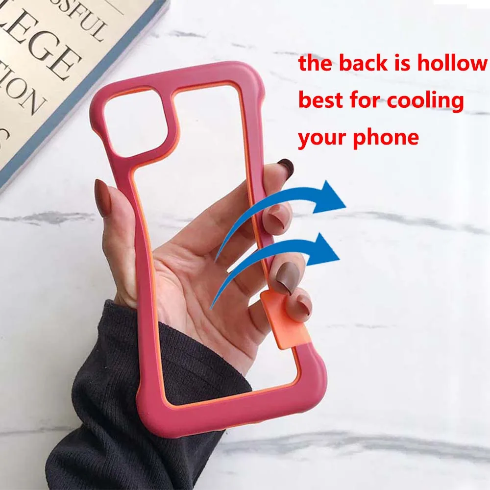 Frameless Bumper Case For iPhone 16 15 14 13 12 Mini 11 Pro Max 7 8 Plus XS Max XR SE Dual Color Border Soft tpu PC Cover Skin