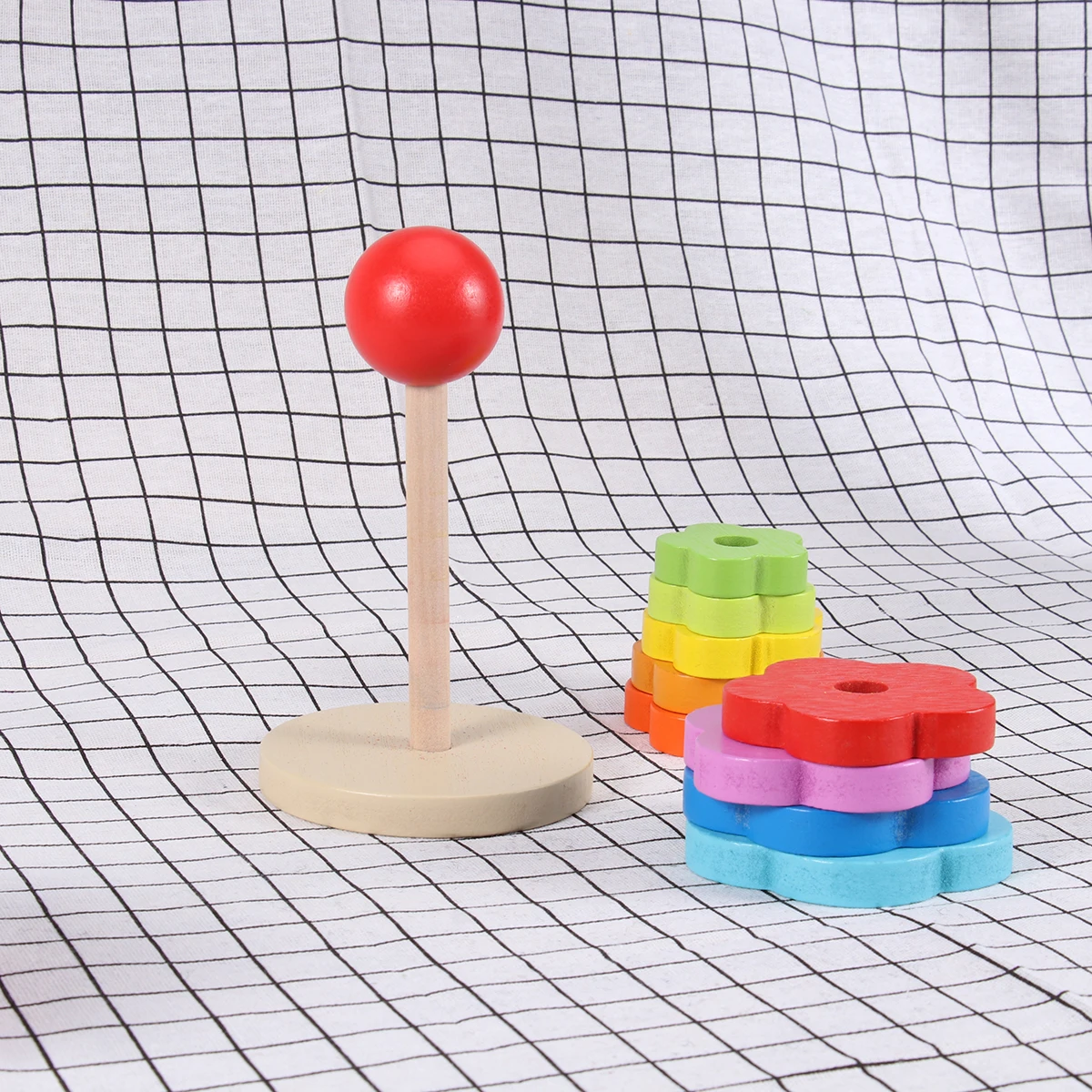 Bloques de madera de construcción de arcoíris, juego educativo para niños, juego de coordinación mano-ojo, madera para bebé