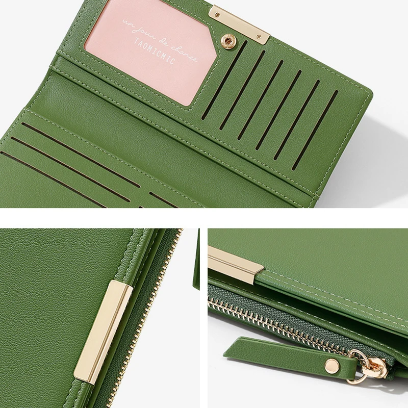 Fashion Women Wallet Long Korean Style Brand Women Purse Zipper Ladies Phone Wallet Two Fold Female Coin Purse Card Holders