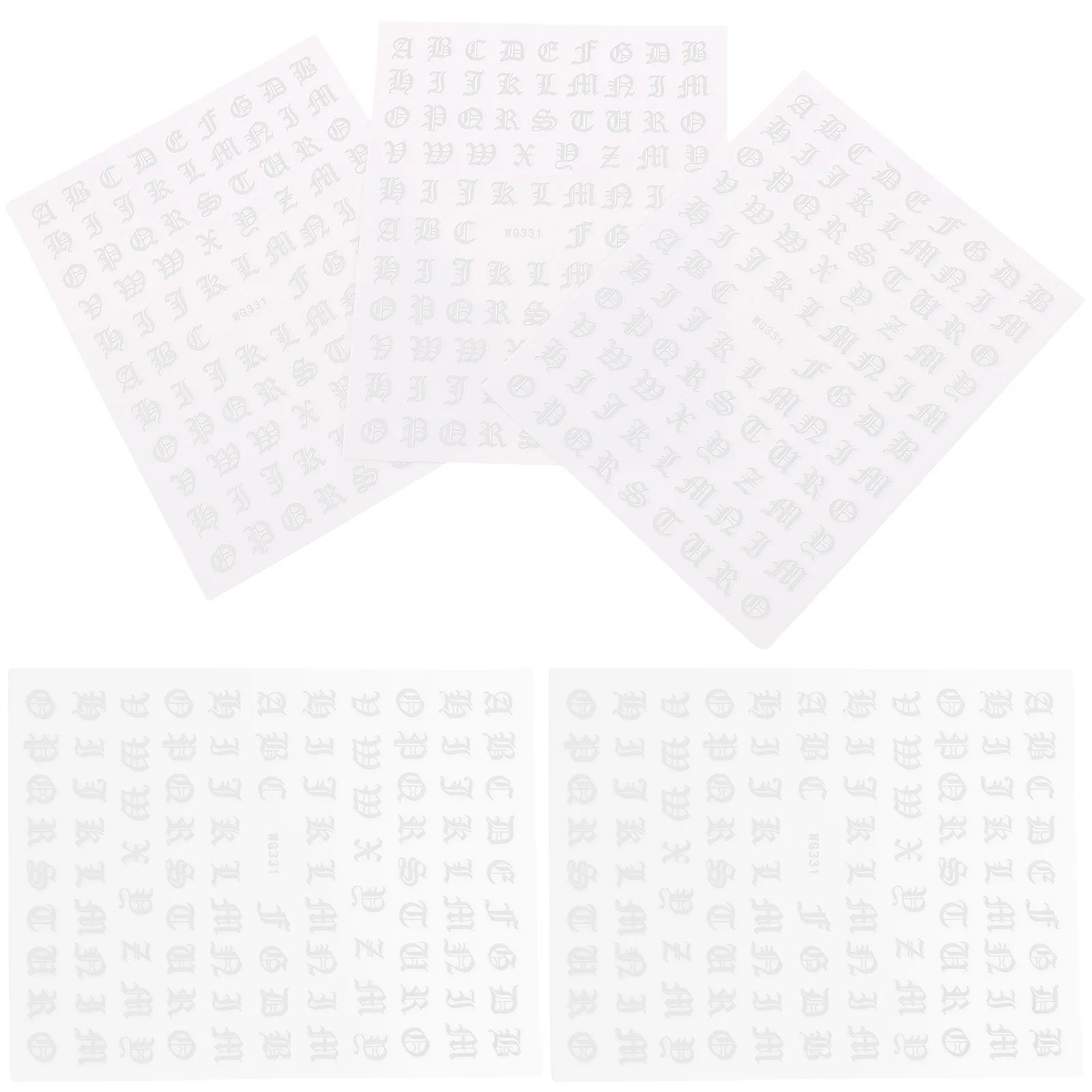 สติกเกอร์ตัวอักษร 5 แผ่น สำหรับตกแต่งเล็บ ลายตัวอักษร สำหรับทำเล็บ DIY สติกเกอร์ตกแต่งเล็บ ปลอดภัยต่อผิว ลอกออกง่าย