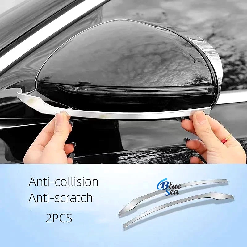 Car Styling Rearview Mirror Cap Cover Sticker Trim Anti-collision Strips For Mercedes Benz E C GLC E300L GLC300L C260L S450L