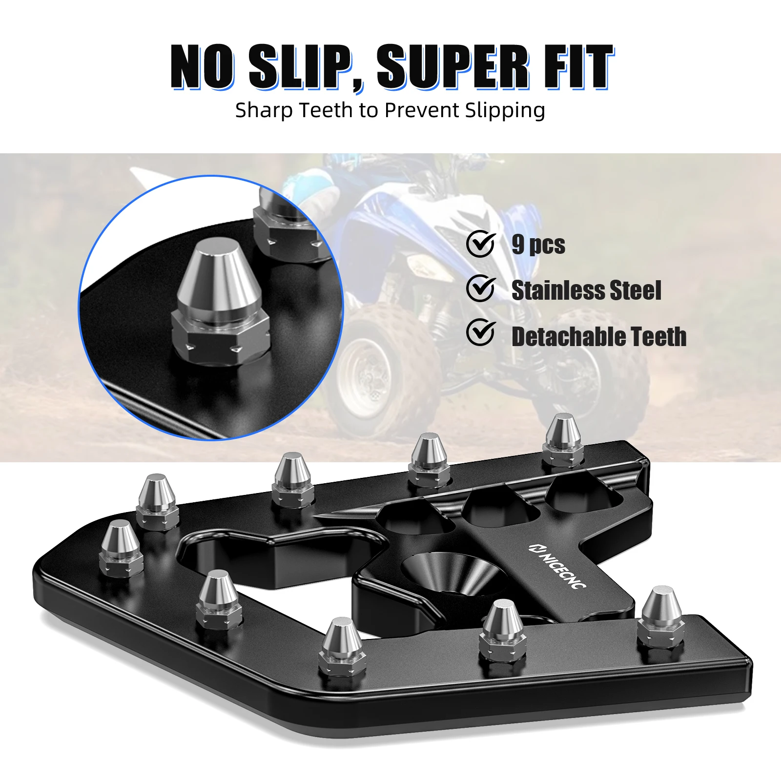 NICECNC For YAMAHA RAPTOR 700 2013-2026 Pedal Extender For Yamaha Raptor 700R Aluminum Lengthened And Widened ATV Accessories