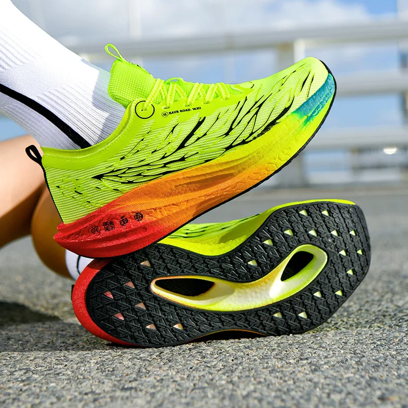 جديد لينة وحيد توسيد الرجال احذية الجري للنساء عالية الجودة الطريق أحذية للمشي خفيفة مريح أحذية رياضية عاكسة ليلة تشغيل #4