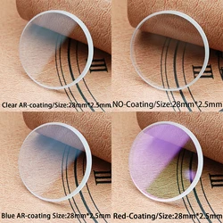 28*2.5mm watch sapphire flat glass Replacement parts Blue/Red/clear AR coated watch accessories Mirror Replacement module parts