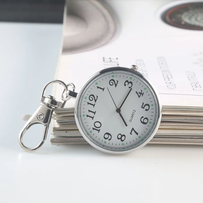 Large Number Clear Luminous Watch Keychain Pocket Watch Nurse's Watch Student Exam Quartz Watch Pocket Watch Small Pocket Watch