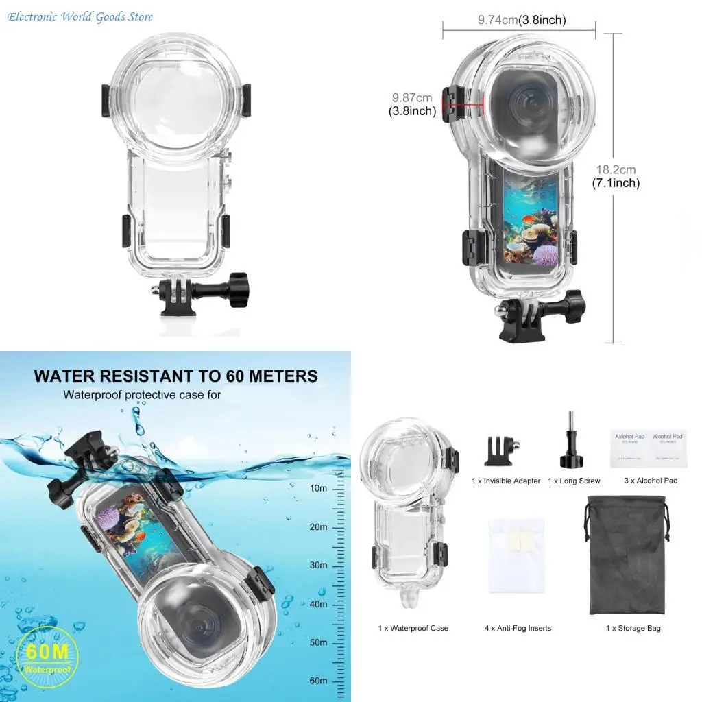 

A3PD водонепроницаемый защитный чехол для спортивных камер 360 устойчивость к глубине 60 м, полностью невидимая структура,