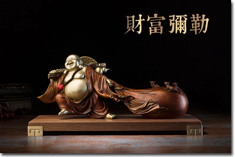 

HOME LIVING ROOM TOP Decor ART --50CM HOT SALE LARGE Budai Maitreya Buddha Fortune FENG SHUI bronze statue sculpture