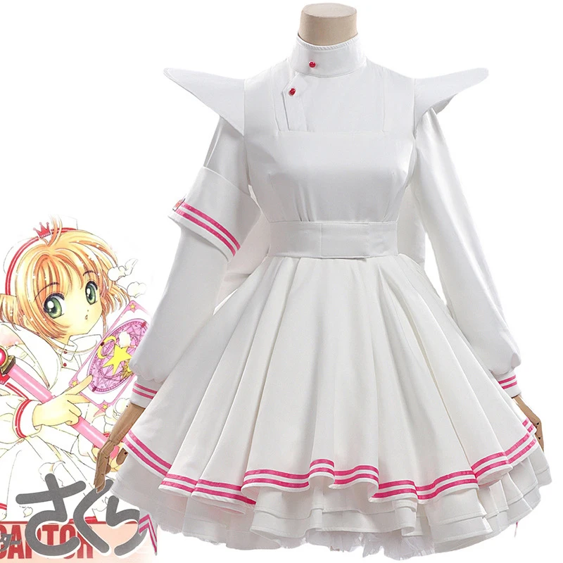 

Kinomoto Sakura Косплей Card Captor Sakura Косплей Костюм Женское Платье Хэллоуин Карнавал Вечеринка Comic-con Ролевой Наряд