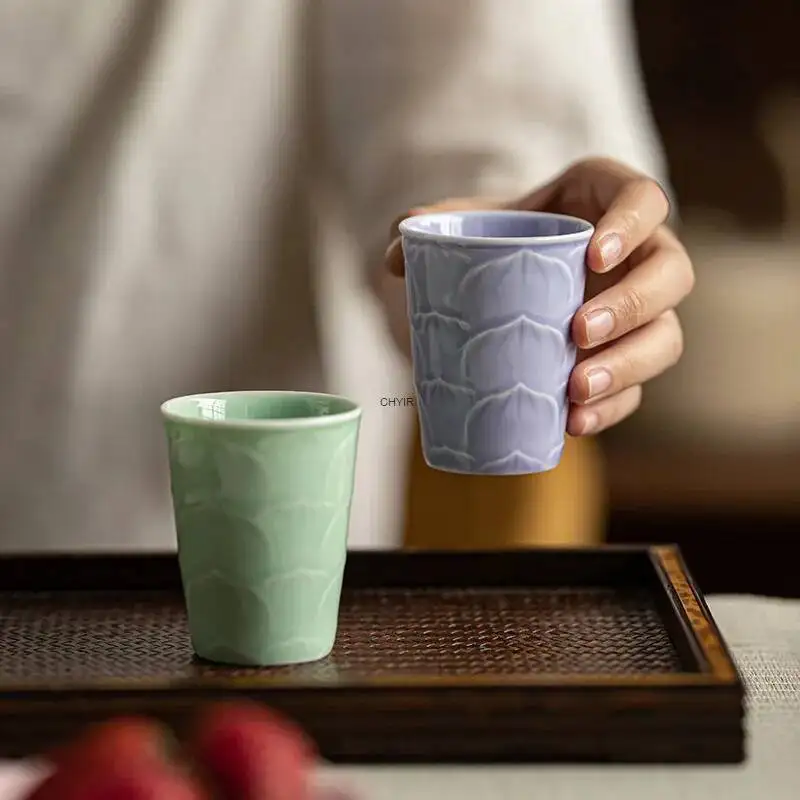 

Creative Small Tea Cup Cola Cup Embossed Wave Ceramic Coffee Cup Home Living Room Water Cup Tasting Cup Tea Set