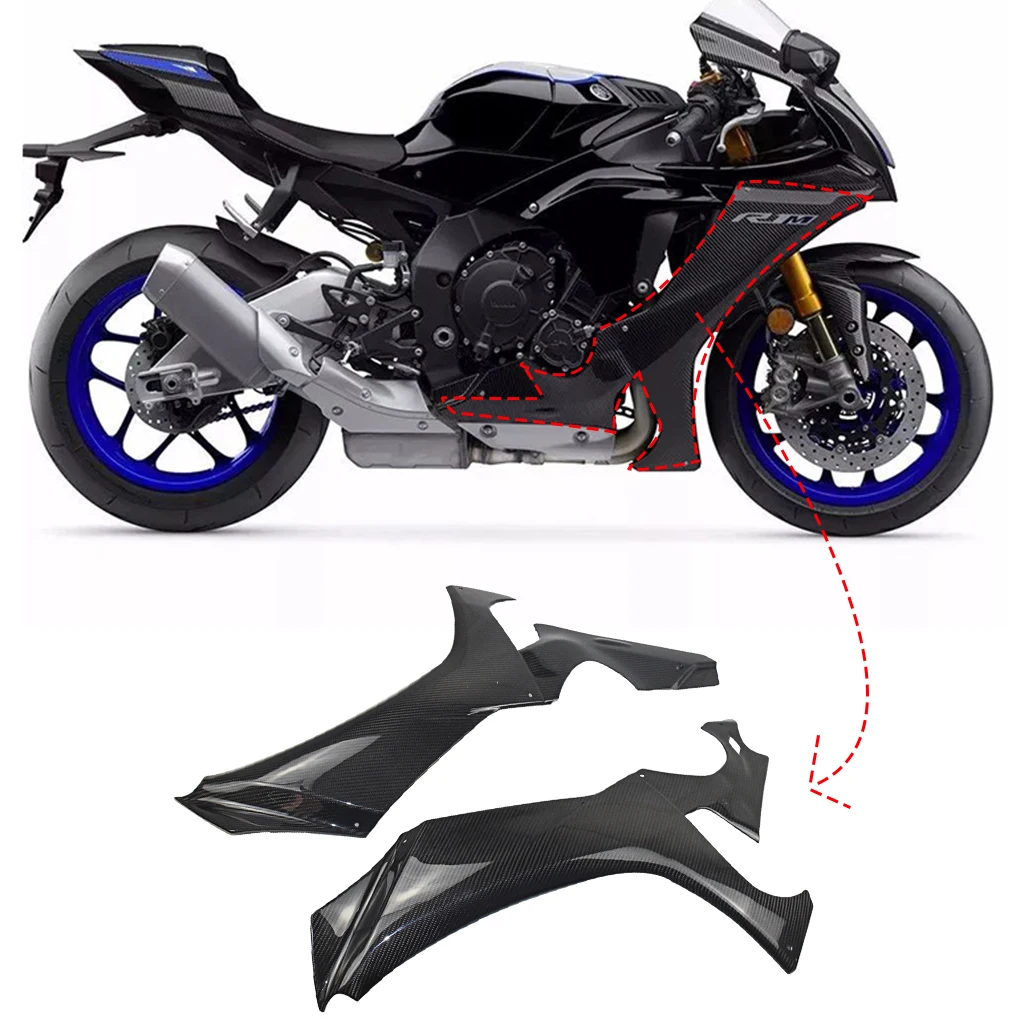 

Real 100% Carbon Fiber Motorcycle Accessories Twill Glossy Side Panels Covers Side Fairings For YAMAHA R1 R1M 2020 2021 2022