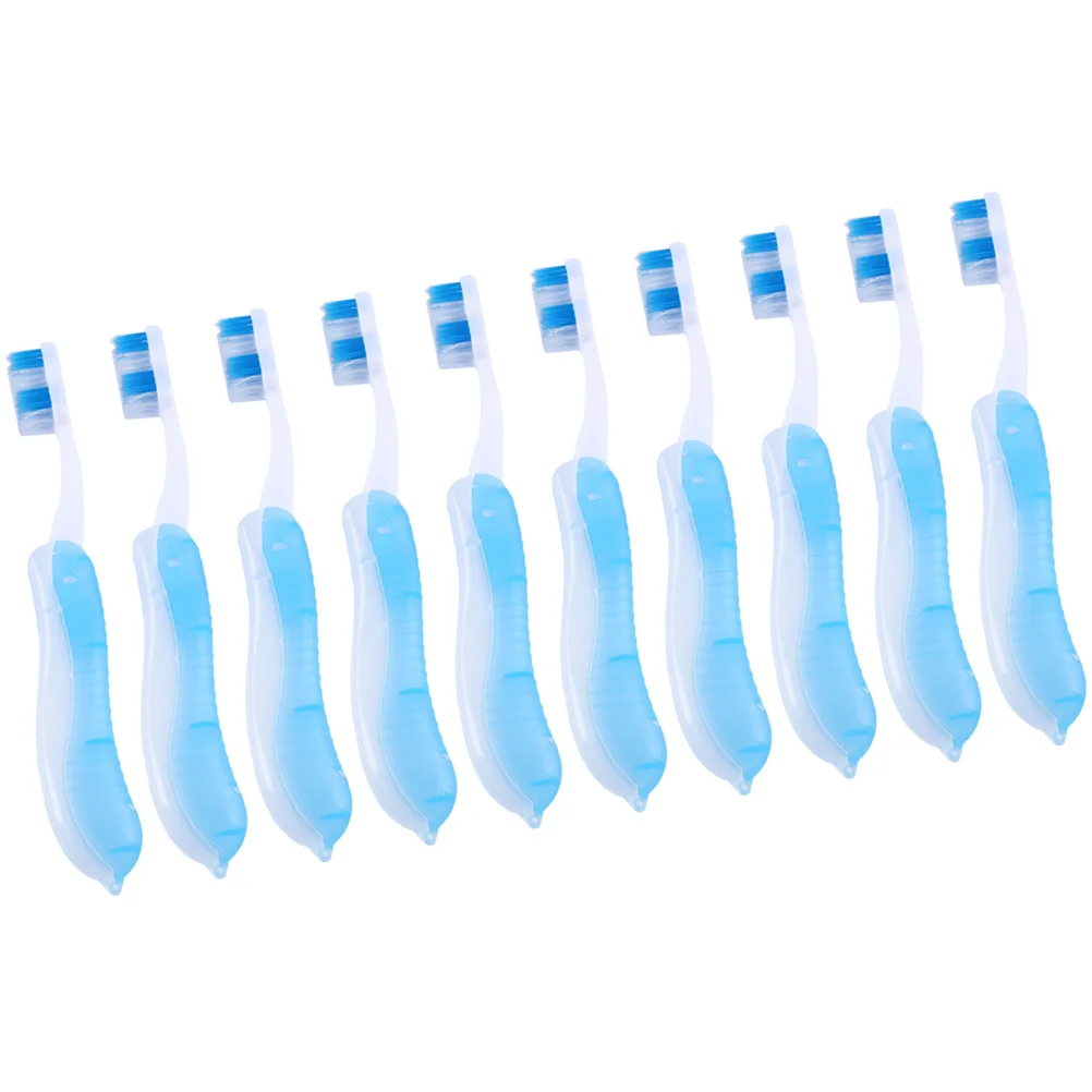 10pcs Folding Travel Toothbrush Bristle Portable for Travel Trip Camping (assorted color) folding toothbrush