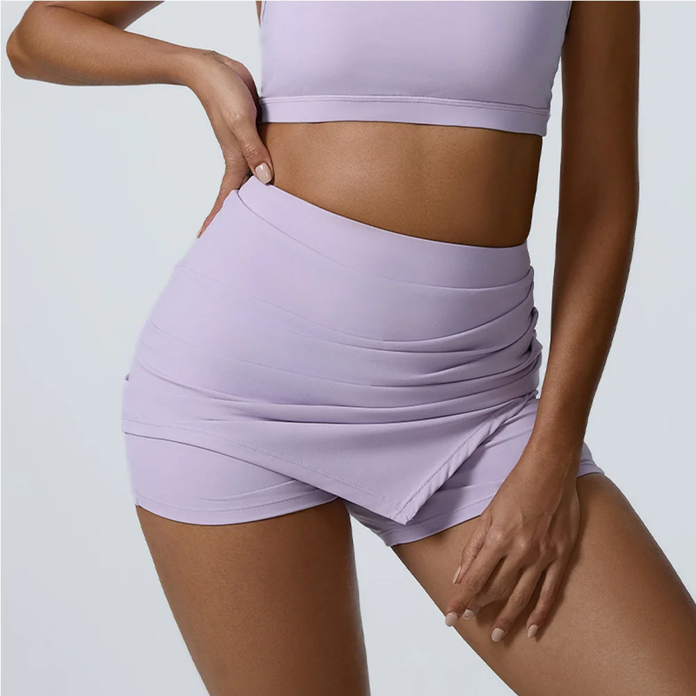 Women Sport Shorts High Waist Short Skirt Push Up Workout Short Sexy Tummy Control Yoga Tights Fitness Hip Lifting Sportswear