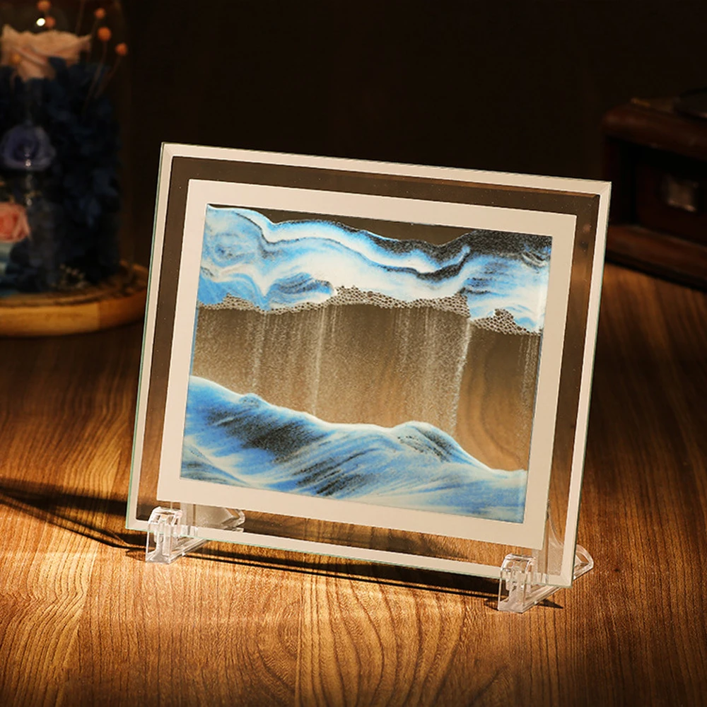 3d Quicksand Moving Sand Frame Creative Art Oranment Hourglass Flowing Sand Painting Nordic Home Decor Desktop Deecoration