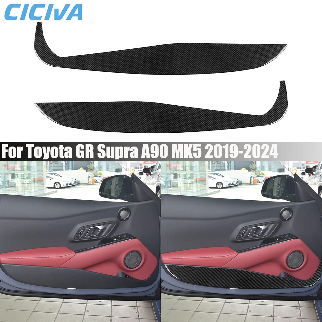 

Carbon Fiber Car Accessories Door Panel Anti Kick Protector Interior Cover Trim Sticker For Toyota GR Supra A90 MK5 2019-2024
