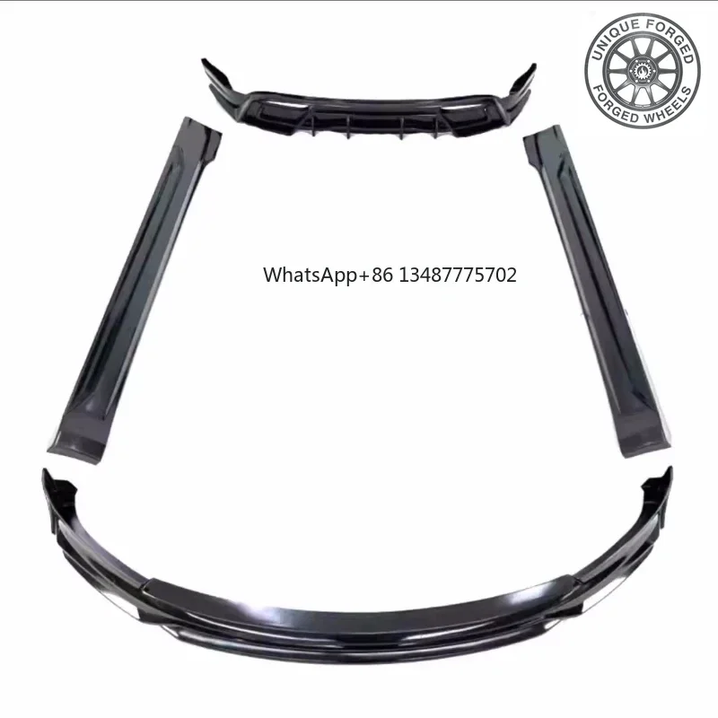 Gloss Black Body Kit For Tesla Model 3 2023-2024, Modified Front Lip Rear Lip Side Skirts Surround