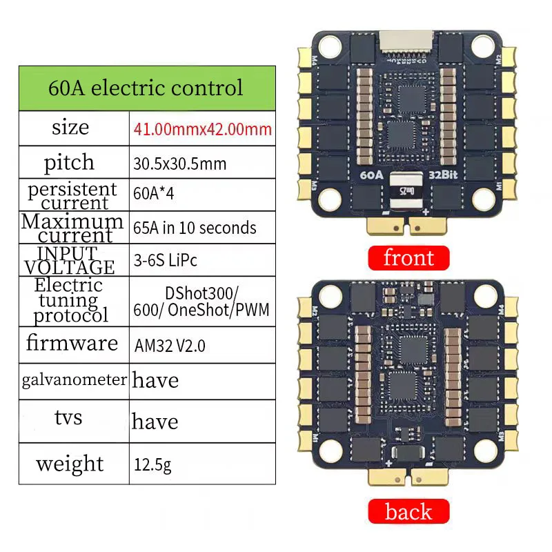 تستخدم للسباق بدون طيار FPV وحدة تحكم في الطيران المتقاطع F405 50A + برج الطيران 60A 3-6s 4 في 1، وسادات الكاميرا الداعمة