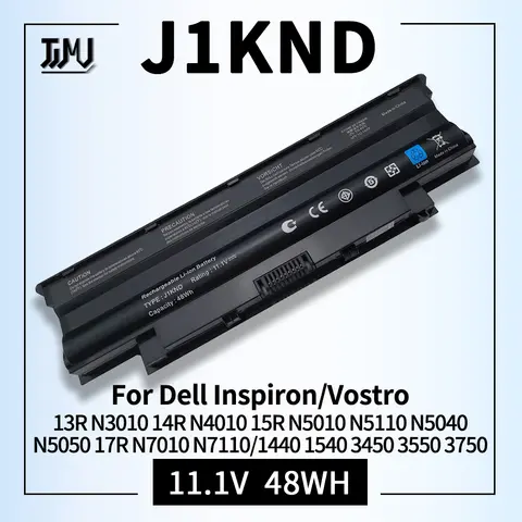 J1KND Laptop Battery for Dell Inspiron 13R N3010 N3110 14R N4010 N4050 15R N5010 N5110 N5030 17R N7010 N7110 4T7JN W7H3N 04YRJH