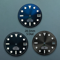 28.5mm S Logo SUB Sunburst Dial Fit NH35/NH36/4R/7S Movement Green Luminous Gradient High Quality Watch Modification Accessories