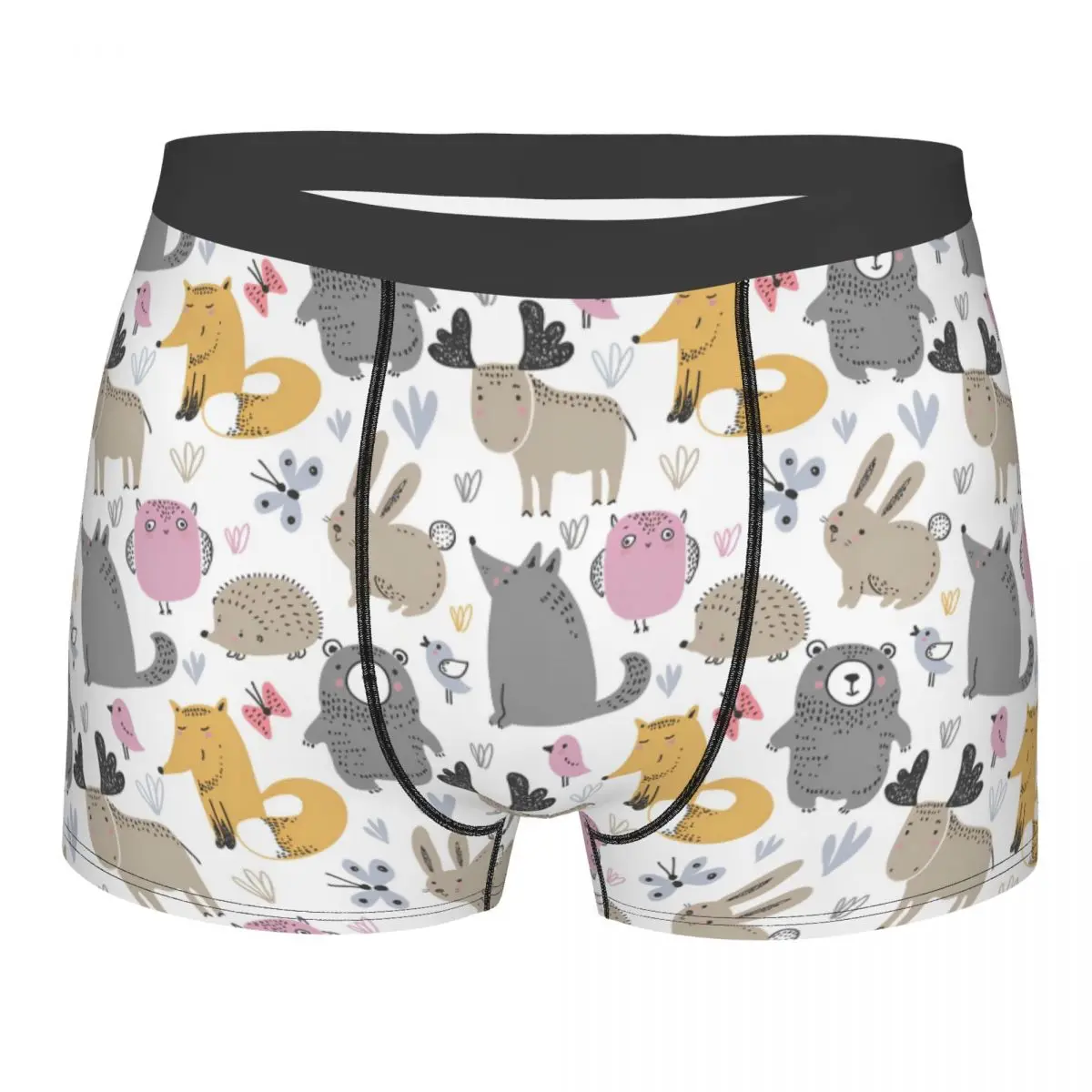 

Мужское нижнее белье с милыми животными, совой, медведем, мышкой, ежаком, милые трусы-боксеры с героями мультфильмов, шорты, трусы Homme, трусы со средней талией, S-XXL