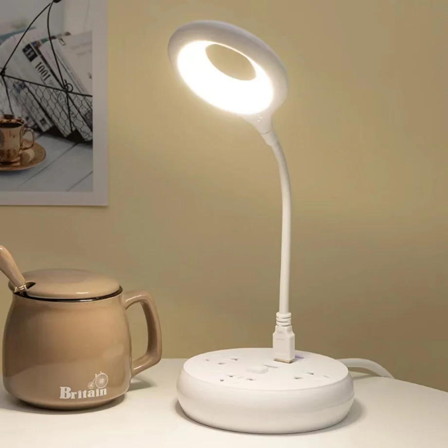 USB Direct Plug Lamp Dormitory Bedside Lamp Eye Protection Student Study Reading Available Night Light Family necessities